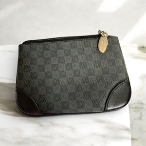 Liz Claiborne Black Checkered Mini Zip Pouch